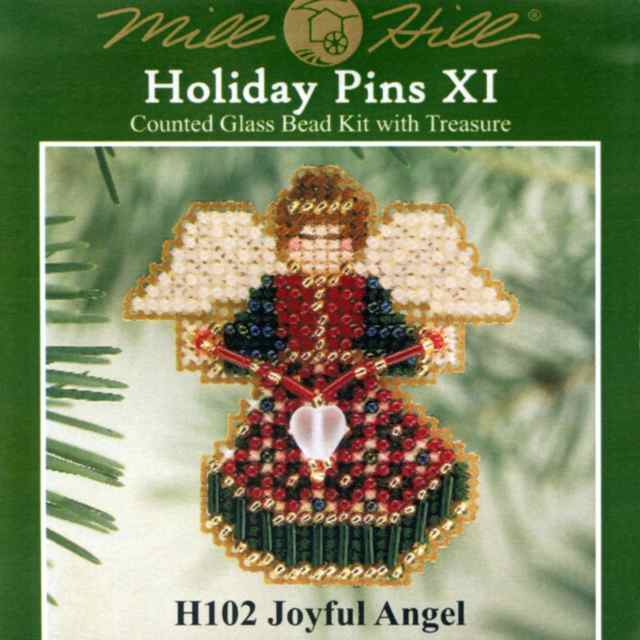 Joyful Angel Bead Christmas Ornament Kit Mill Hill 2001 Winter Holiday