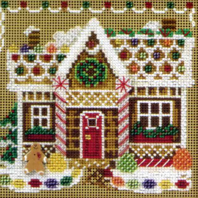 Gingerbread House Beaded Kit Mill Hill 2010 Buttons & Beads Winter